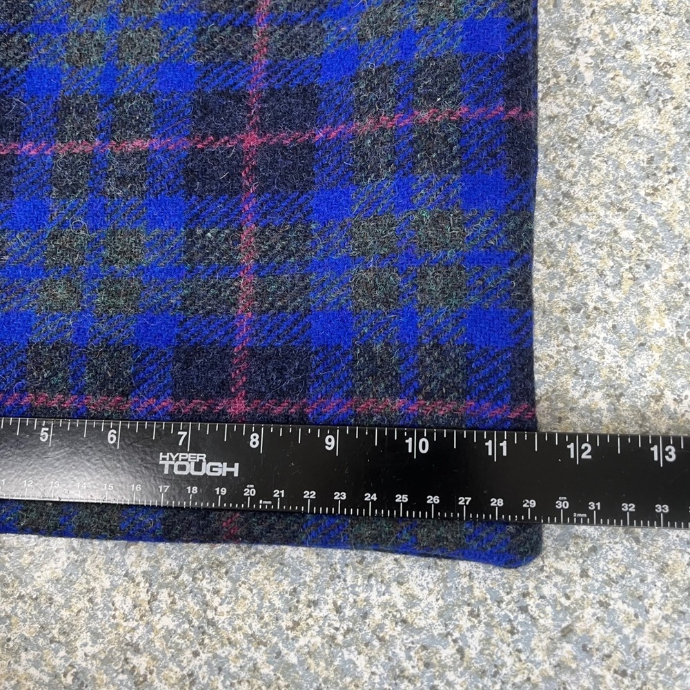 Harris Tweed Shoulder Bag Blue Plaid Wool Owl Lining Crossbody Magnetic Closure - Picture 10 of 11